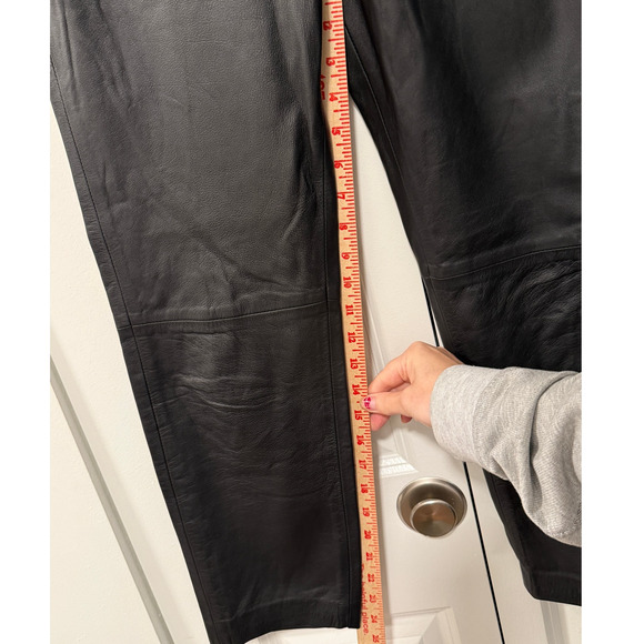 Nili Lotan 6 Lambskin Leather $1295 Straight Leg Tel Aviv Pants Paris Black NEW - Picture 9 of 13